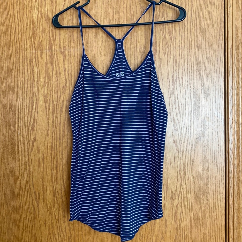 Blue/white stripe tank